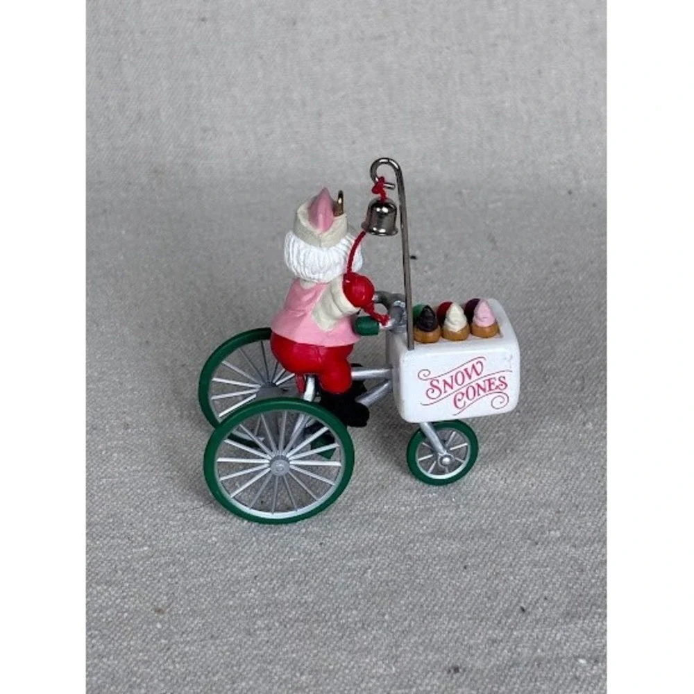Hallmark Kringles‎ Ice Cream Snow Cones Santa Tricycle Ornament 1986